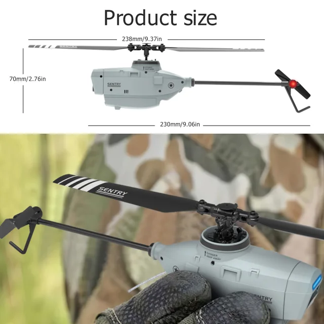 RC ERA C127 2.4GHz Drone 720P Camera 6-Axis Altitude Hold Optical Flow Localization Flybarless RTF Sentry Helicopter 6