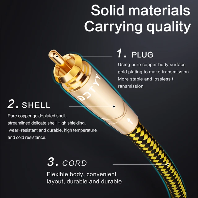 5m RCA to RCA HiFi Digital Coaxial Audio Cable Gold Plated