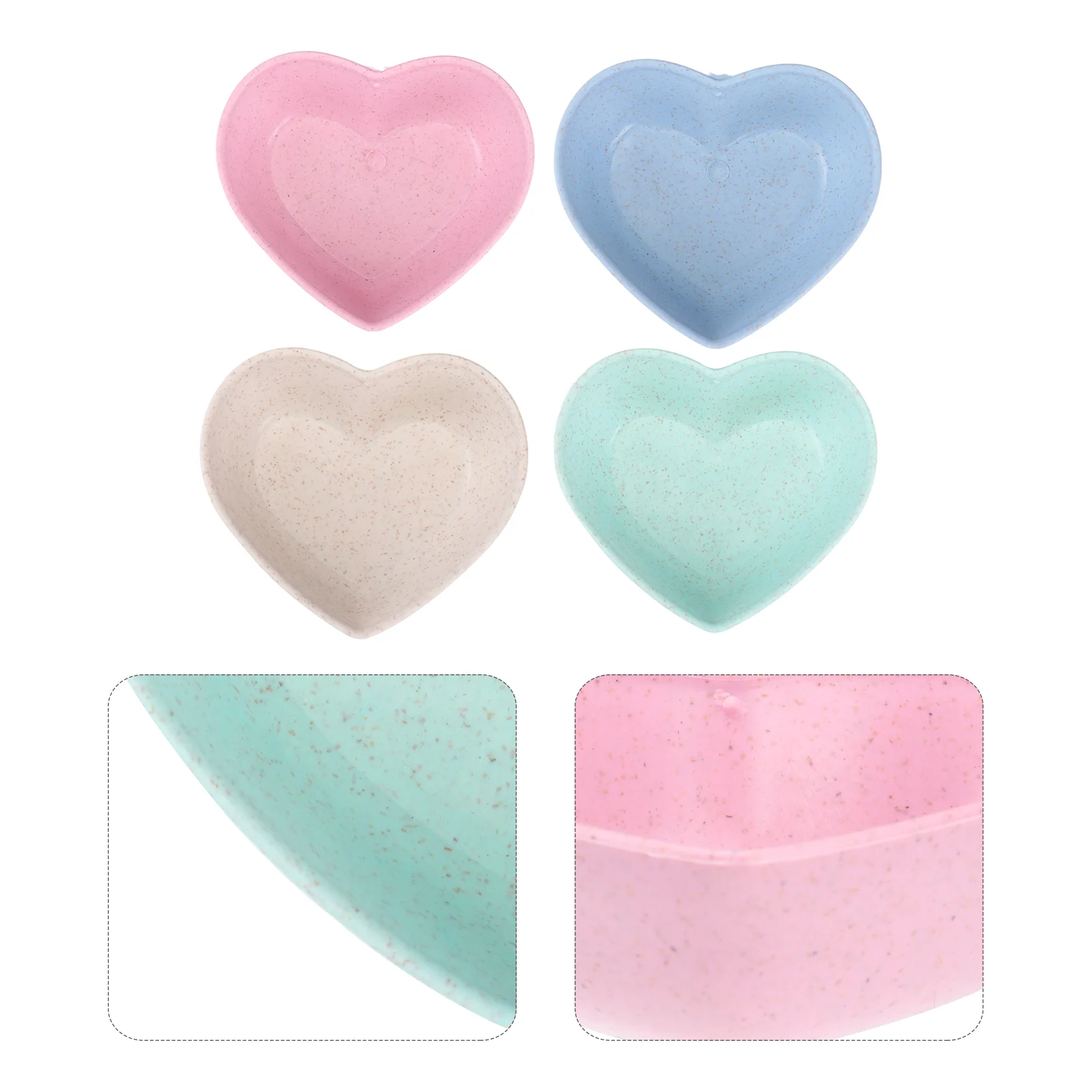 8 Pcs Heart Shaped Saucer Sauce Dish Seasoning Snack Food Plates Appetizer Plates Serving Kitchen Dining Bar