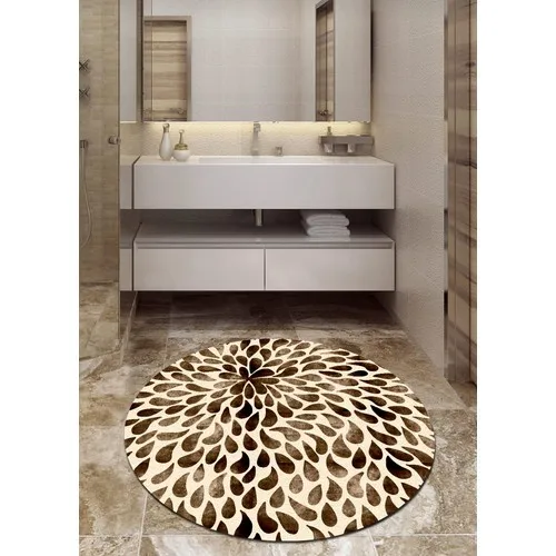 

Ardizayn Leopard, Coffee 120x120 cm. Anti-Slip, Not Peel Leather Outsole Round Bath Mat