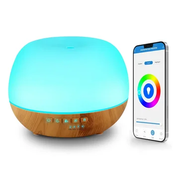 Smart WiFi 500ml Aromatherapy Essential Oil Diffuser Air Humidifier, Connect with Tuya, Alexa and Google Home with 7 LED Colors 1