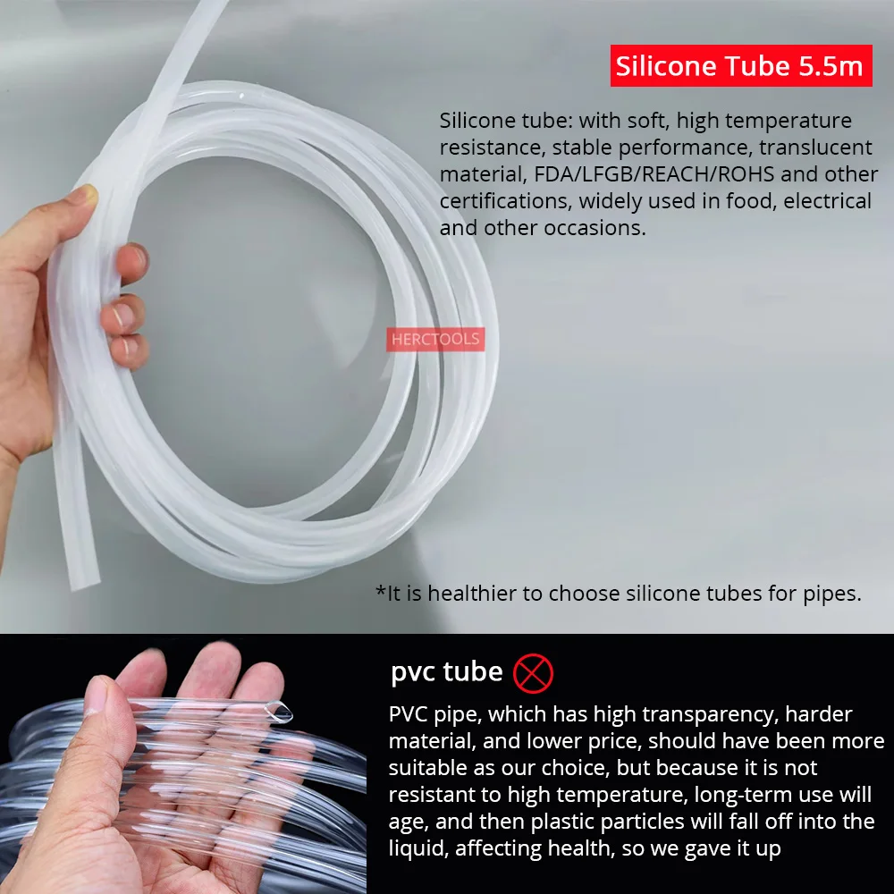 Electric Brew Syphon liquid Siphon Food Grade Pump System 80W Alcohol Distiller Filter Tube Tool Kitchen Wine Accessories brewing siphon hose