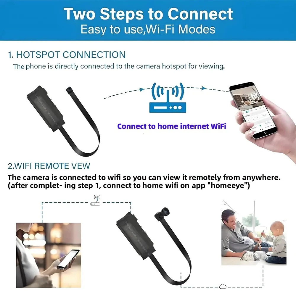 Mini telecamera WiFi 4KHD con visualizzazione remota, rilevamento mobile e altre funzioni, telecamera HD wireless stile tata fai-da-te domestica - immagine 3