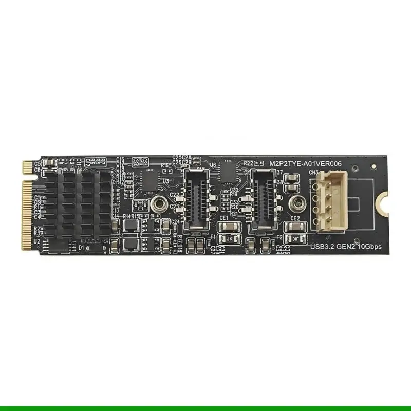U55C PCIe 개방형 10Gbps 속도 매칭 USB 3 버전 2 및 스토리지 프로토콜의 2개 콘센트 유형 C 확장 모듈