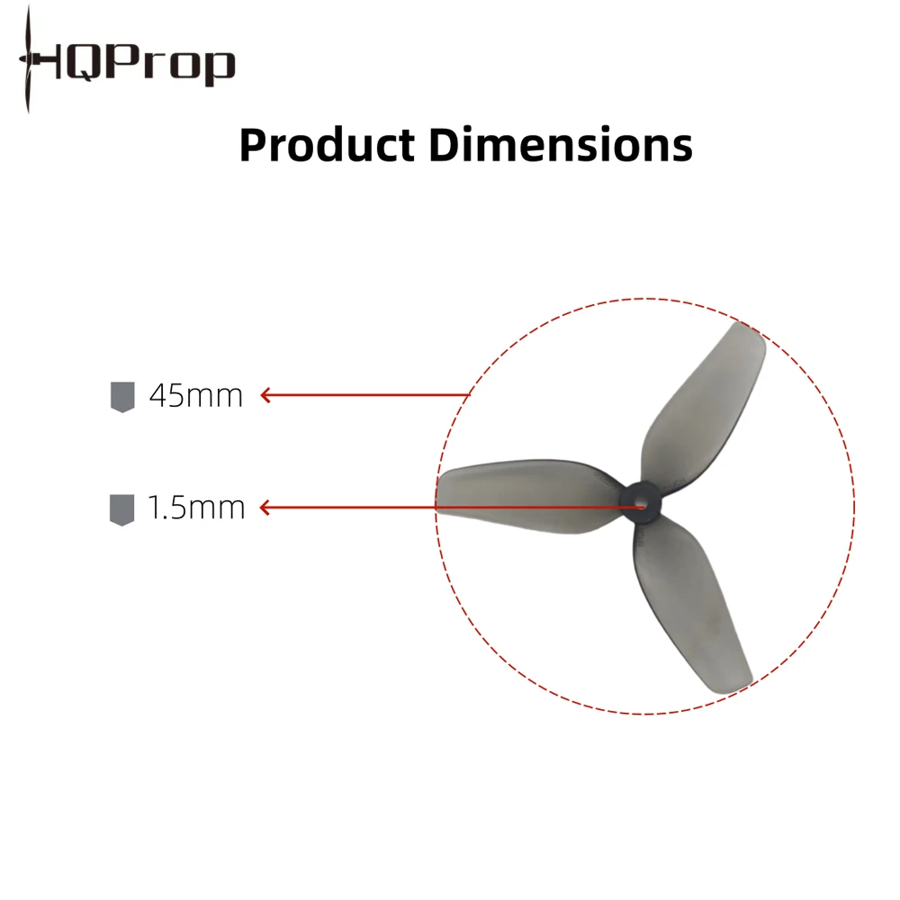 HQProp 45mm 3 Lames Hélices FPV Micro - Lot de 2 ou 4 Paires