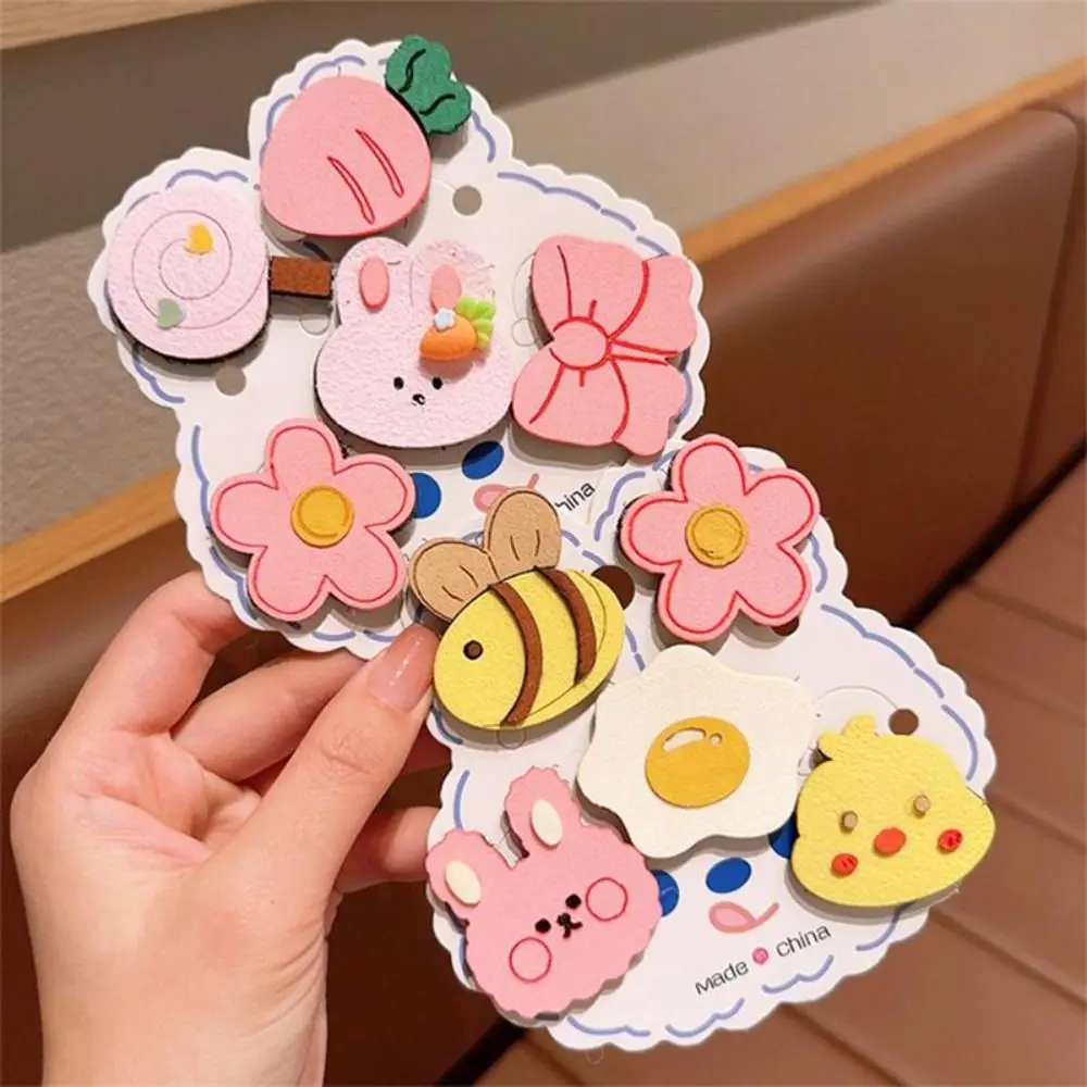 Set of 5 Cute Cartoon Hair Clips - Gentle and Reusable Bangs Accessories