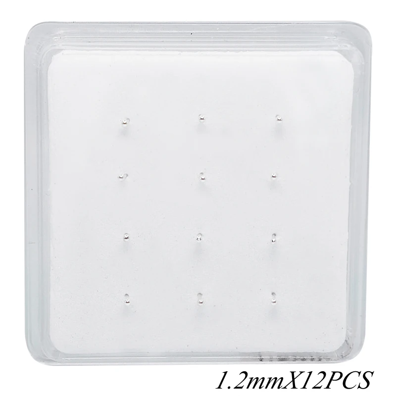 925 sterling silver Tiny 1.2mm nose studs pin piercing Ball Shape Nose ring piercing jewelry 12pcs/pack