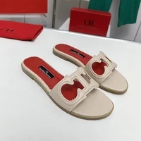 CH Simple Style Luxury Brand Design Women's Home Slippers Comfortable Wearable Women's Office Slippers Elegant Solid Color Flats - Image 3