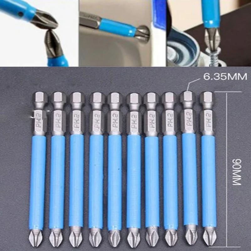 90mm 150 mm Cross non-slip drill bits batch Head PH2 screwdriver set S2 strong magnetic wind batch head screwdriver head bits