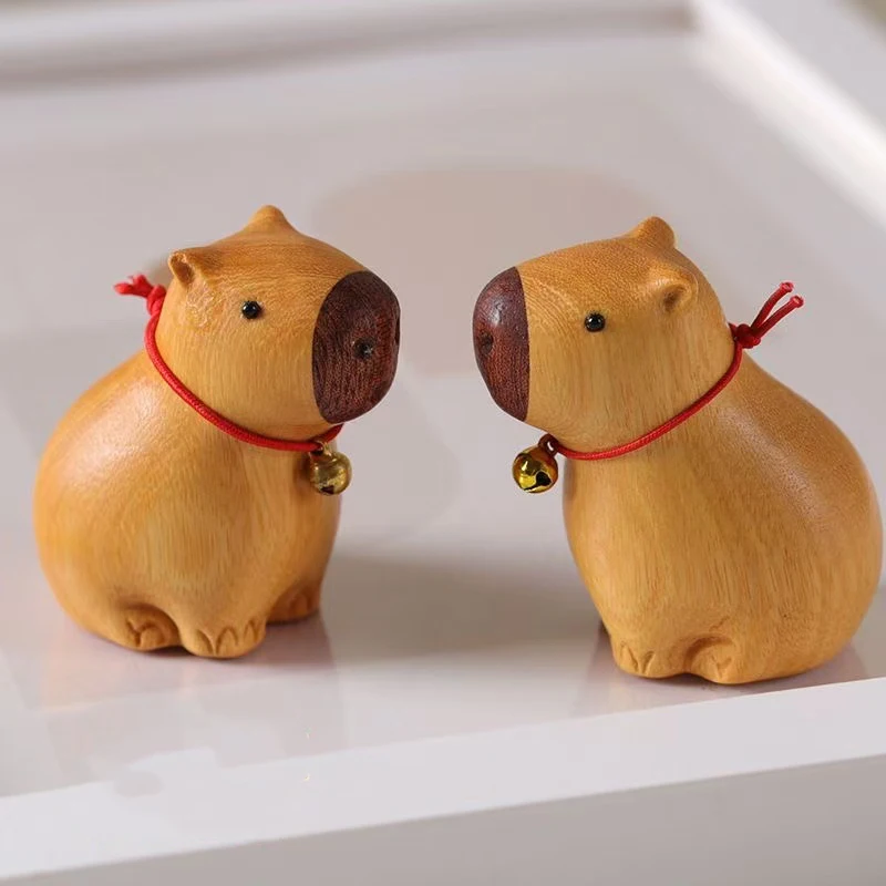 wood carving Capybara Cute Animal sculptures and figurines Home