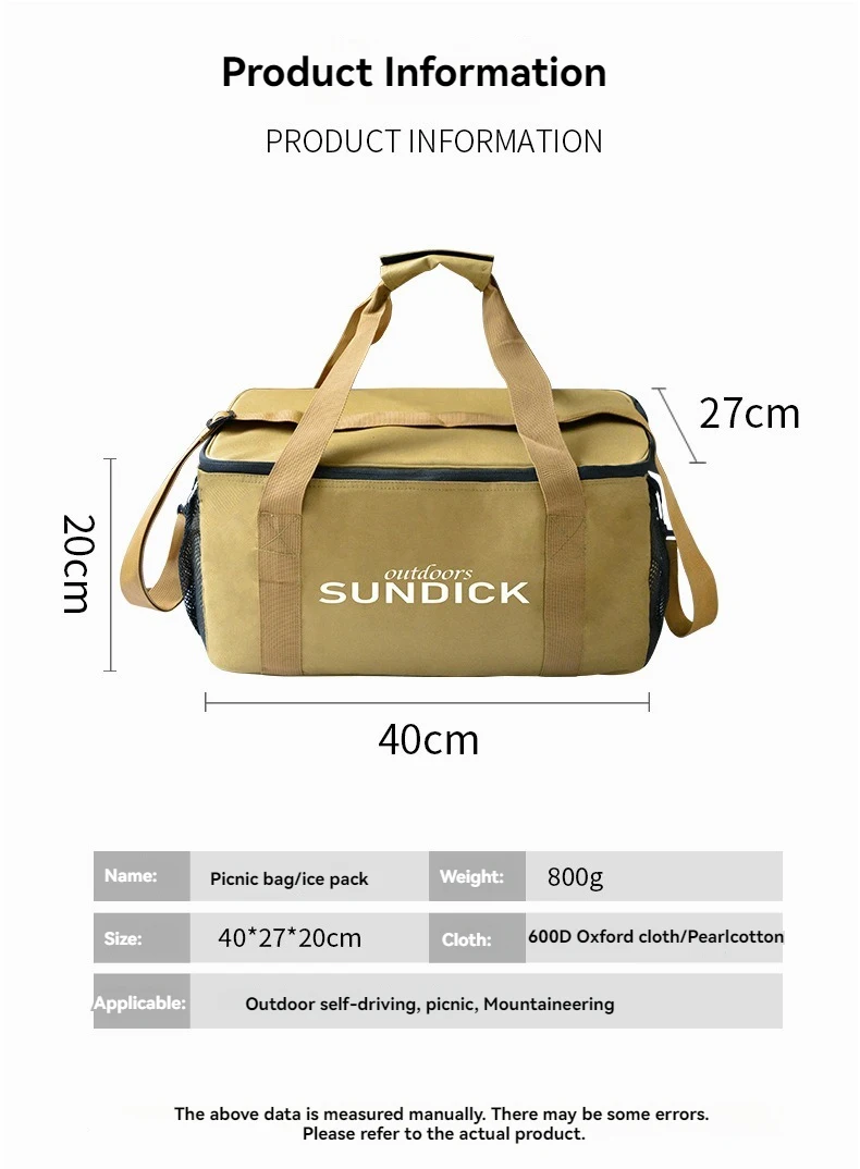 Description Picture 3 of itemOutdoor Cookware Set, Pot, Air Tank, Anti-collision Picnic Storage Bag with Large Capacity, Picnic Tableware Package, Ice Pack