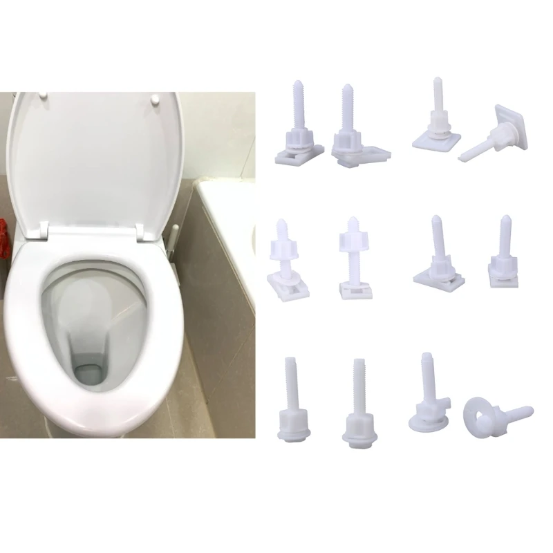 Bathroom Fixture Fasteners Convenient Toilet Cover Screw Bolts Toilet Lid Mounting Set Essential Installation Set 87HA