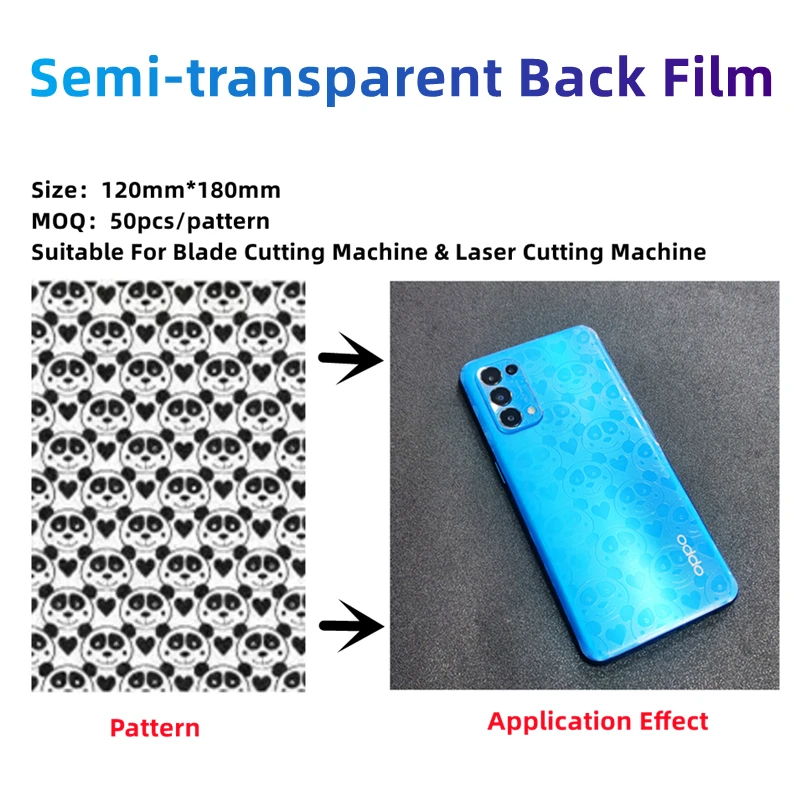 

50pcs Matte Back Film Protector For All Mobile Phone on Blade Cutting Machine TPH Soft Decorative Cover Film 8-Inch 4 Layers
