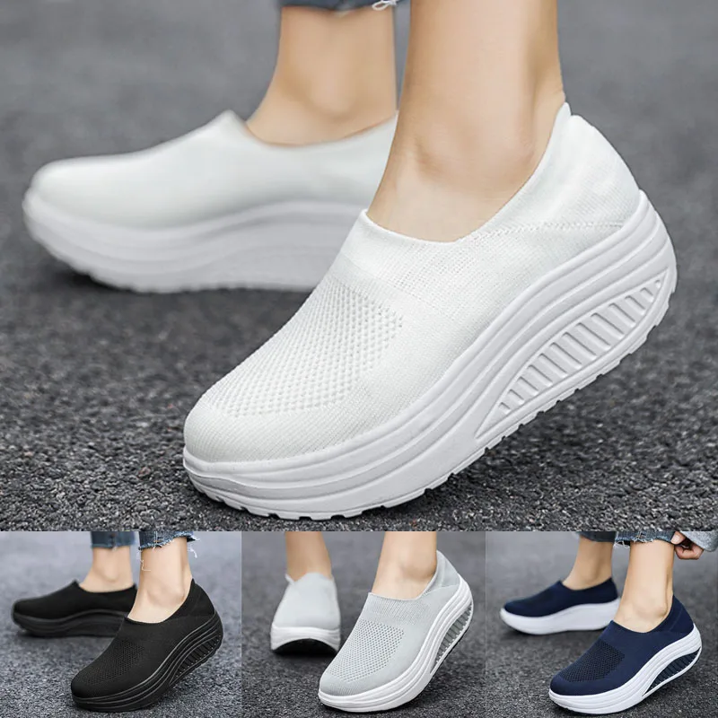 Zapatillas de deporte para zapatos basculantes ligeros de malla zapatos de plataforma zapatos de suela para caminar al aire libre _ - AliExpress Mobile
