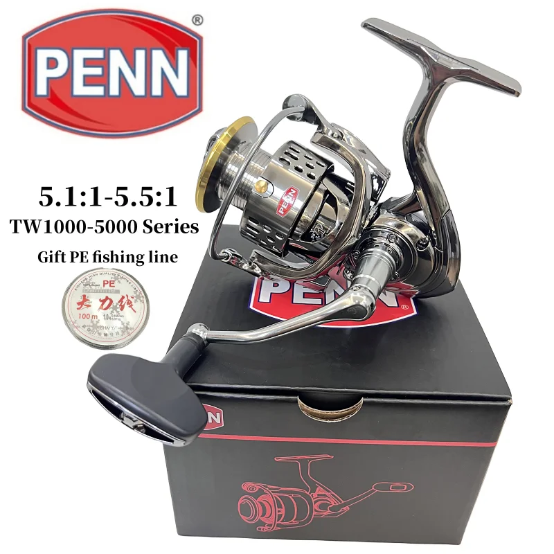 

PENN High-Speed Fishing Reel with 5.5:1 Gear Ratio and 25KG Max Drag for Efficient Fishing