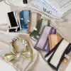 Women Narrow Thin Scarf Striped Long Silk Scarf Women Handle Bag Ribbons Multi-Function Decorative Neckerchief Hair Tie Band 4