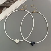 Collier ras du cou court en forme de cœur pour femmes, couleur tendance, fait à la main, couleur bonbon, bijoux en forme de cœur d'amour, nouvelle collection 6