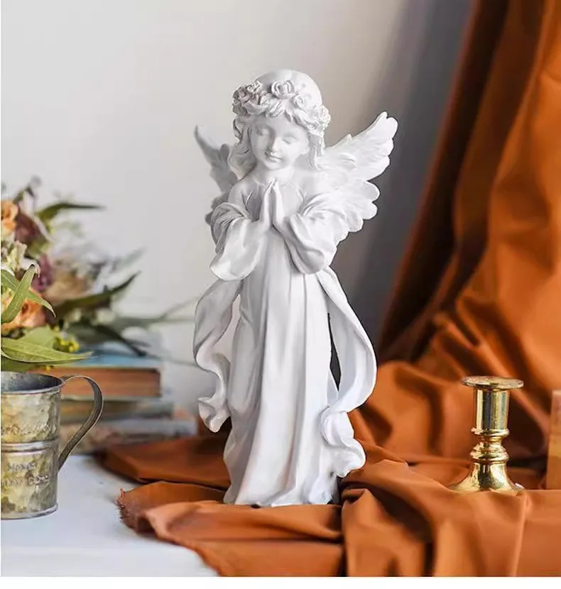Description Picture 5 of itemLarge Size Praying Angel Resin Statues Desktop Art Figurine Decoration Home Office Cabinet Angel Decor Sculptures & Figurines