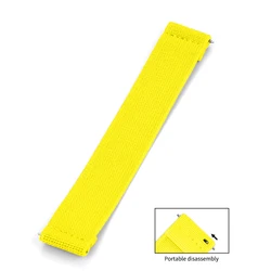 Pale Blue Premium Grade Nylon Hook and Loop Adhesive Watch Band Strap, Length 13cm - 22mm (Yellow)