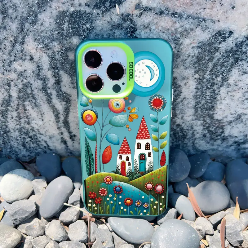 Colorful Forest Town Fashion Laser Shockproof Phone Case