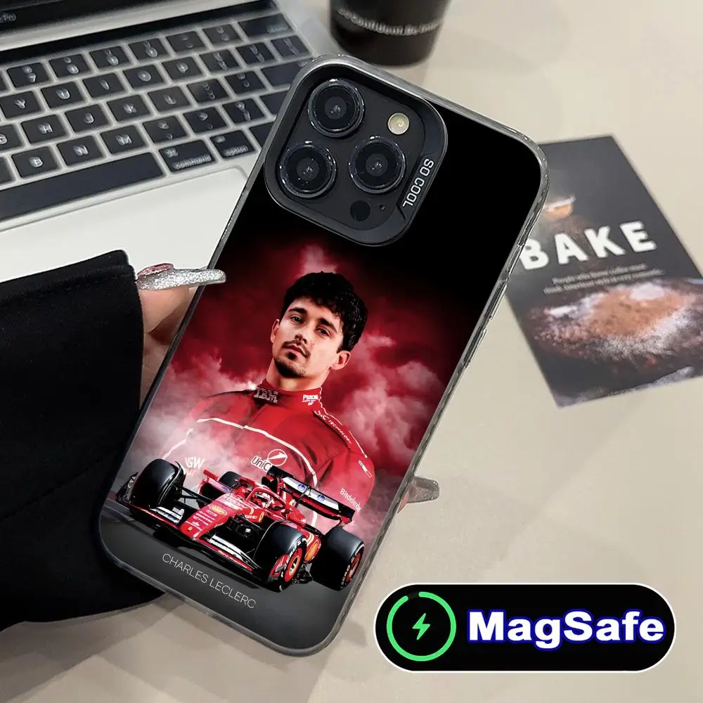 Translucent Color Print Sports Phone Case Featuring Charles Leclerc
