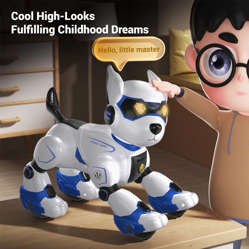 RC Robot Electronic Dog Funny Stunt Dog Voice Command Programmable Touch-sense Music Song Robot Toys for Boy Girls Children robot dog remote control pet toys