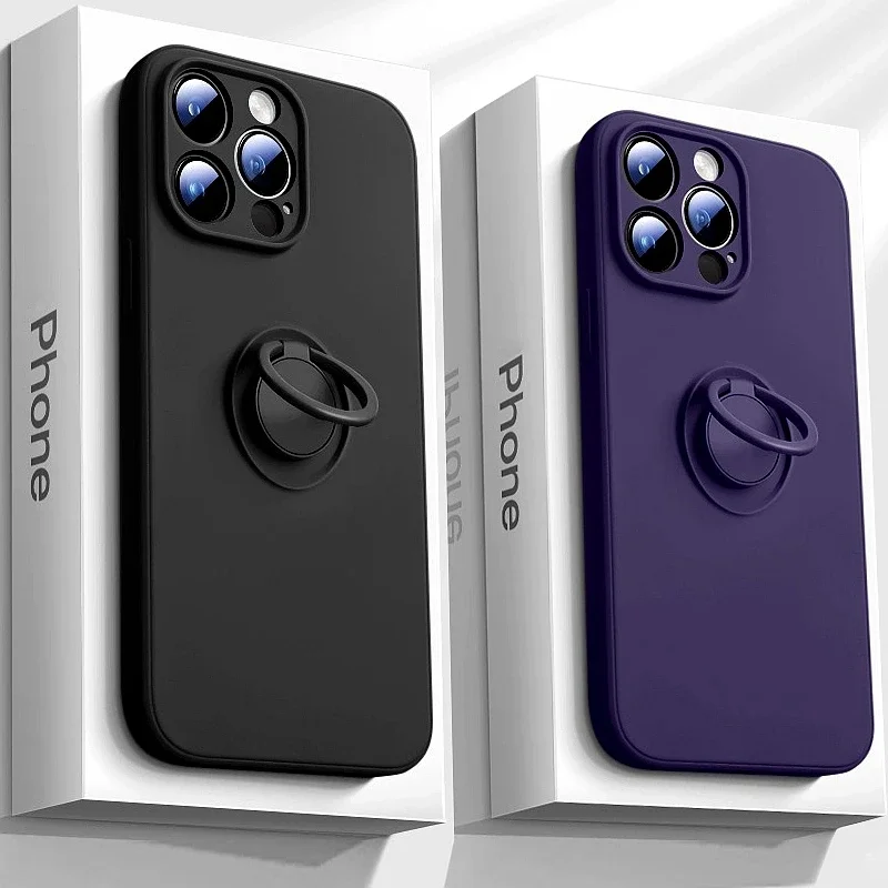 Elegant Liquid Silicone Ring Holder Case with Bumper Cover