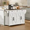 Kitchen Island with Drop Leaf, Kitchen Cart with Charging Station,Kitchen Table with Storage,Rolling Island Table with 3 Drawers 1