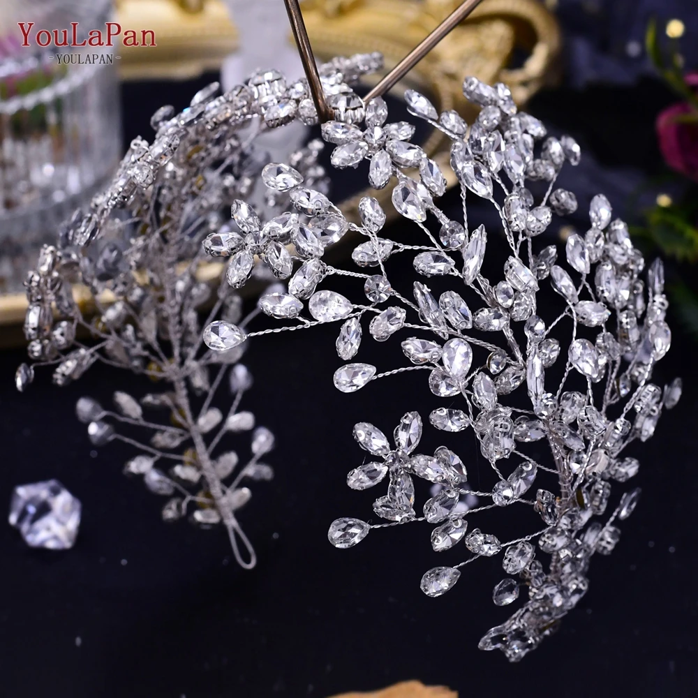 Bride crown rhinestone tiara headwear hair accessory handmade YouLaPan HP425