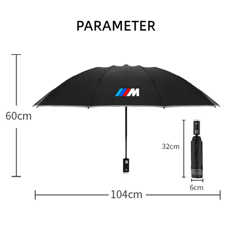 Car Led Light Automatic Folding Windproof Sunshade Umbrella BMW M Power M3 X1 X3 X5 E36 E39 E46 E60 E90 F10 F20 F30 G20 G30