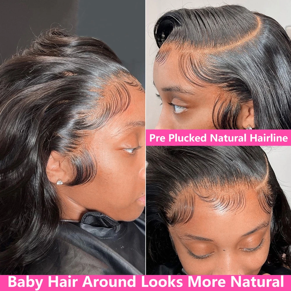 13x4 Body Wave HD Lace Frontal Wig Brazilian Transparent Lace Front Human Hair Wigs For Women Natural Wavy Remy Wigs Pre Plucked 3