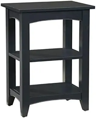 

Cottage End Table with 2 Shelves, Chocolate, FURNITURE