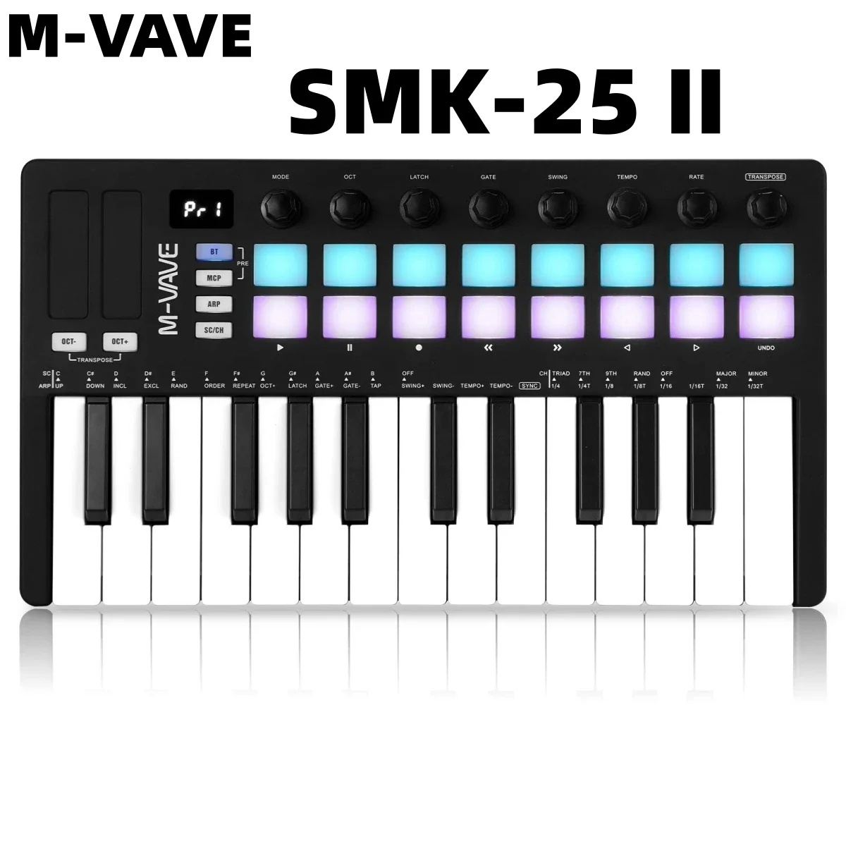 その他 M-VAVE SMK25 M-VAVE SMK-25 II 25-Key USB MIDI Pad Controller Keyboard