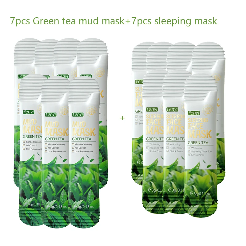 14-Piece Sakura Skincare Set: Mud Face Mask & Sleeping Masks for Anti-Aging and Radiance
