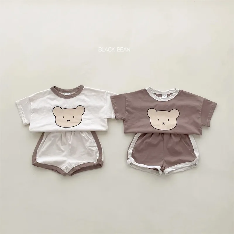 2PCS Children Clothing Fashion Suit Children's Sets Summer Cotton T-Shirts Shorts Boys Girls Short Sleeve Kids Clothes for Baby