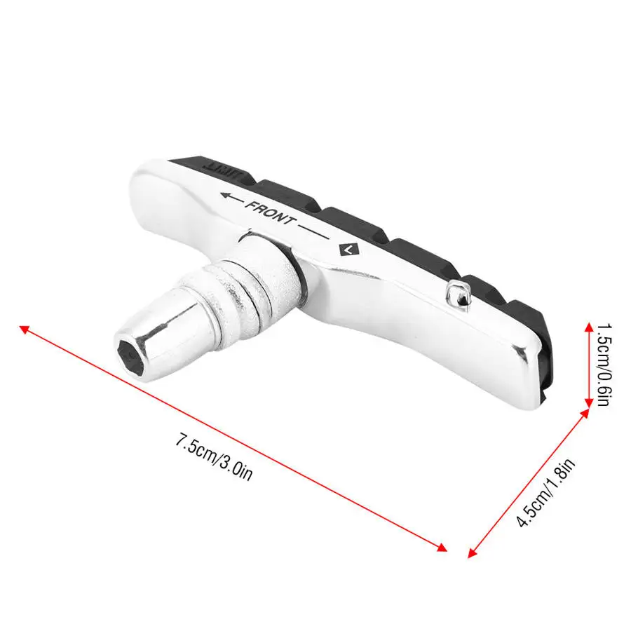 1 Pair Mountain Road Bike Brake Pad Rubber Brake Block Bicycle Pad Bike Braking V Break Cycling Block Accessory Brake Pads Bike Brake Pads Bicycle Disc Brake Pads Mountain Bike Brake Insert