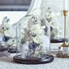 Diameter=25cm Height=25cm 30cm 35cm 40cm 45cm Big Size Glass Dome Deocration Black Base Cover Wedding Souvenir Birthday Gift 2