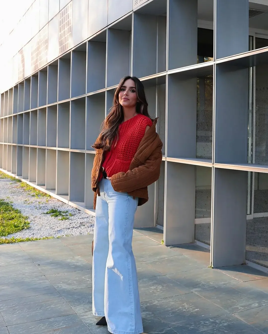 2024 Spring Orange Knitted Cardigan Vest Fashion Women Sleeveless Single Breasted Loose O-neck Sweater Thick Warm Female Vests