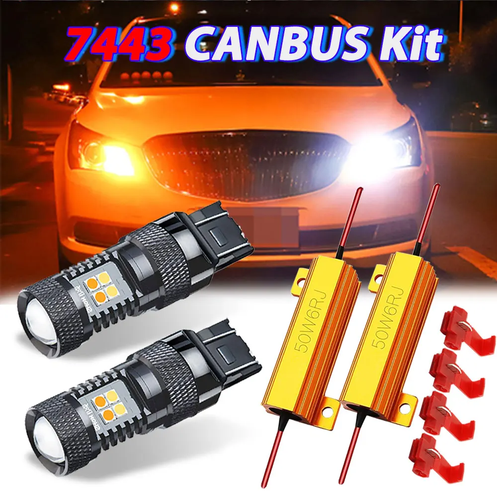 T20 7443 7444/3157 3457 4157/1157 Switchback LED Bulbs White/Amber