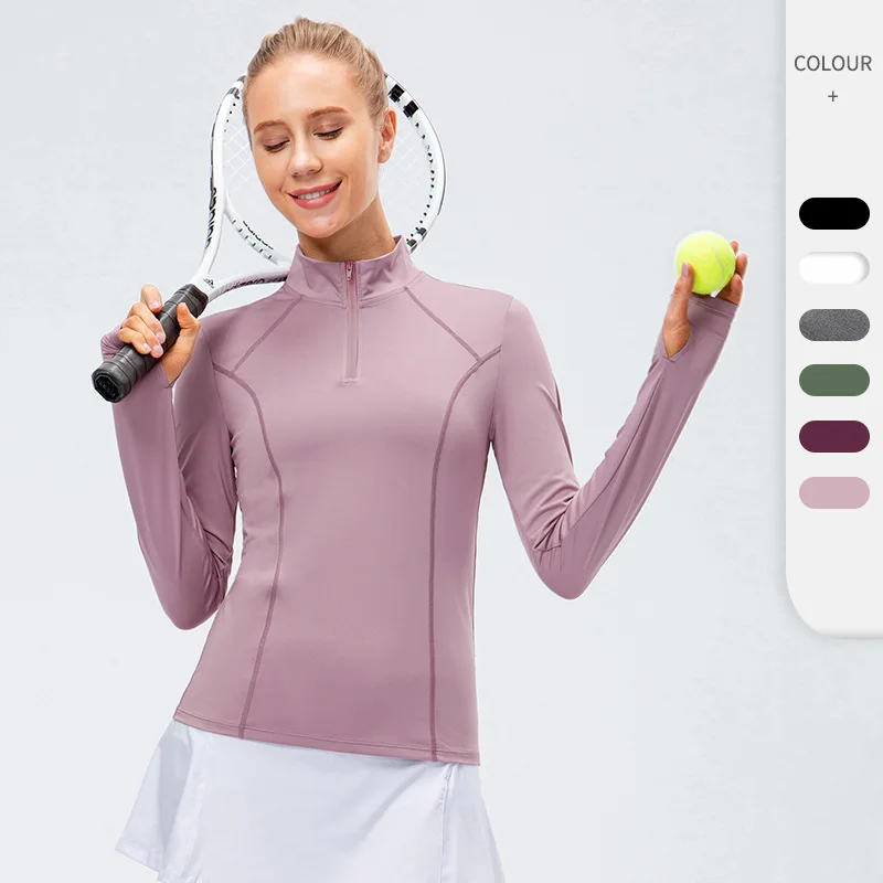 

Women's Autumn and Winter Yoga Long-sleeved Fitness Wear Slimming Running T-shirt Top Quick-drying Gym Sports Sweatshirt