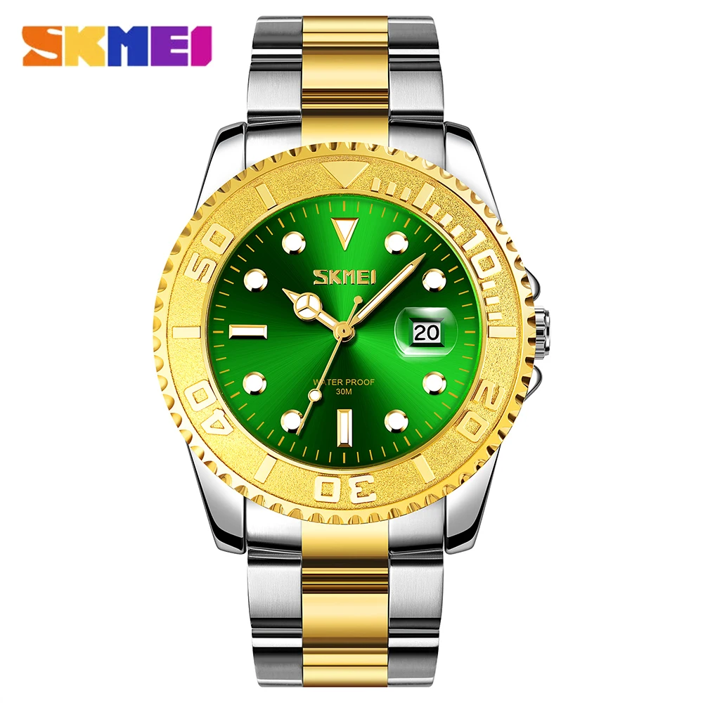 

SKMEI 2023 Mens Watches Top Brand Luxury Sports Date Quartz Men Watch Casual Stainless Steel Waterproof Analog Men's Wrist Watch