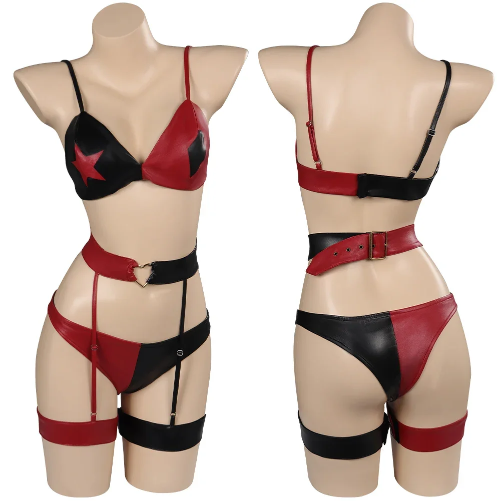 

Quinzel Cosplay Sexy Lingerie Set Women Costume Movie Super Villain Fantasia Bandage Underwear Halloween Carnival Party Clothes
