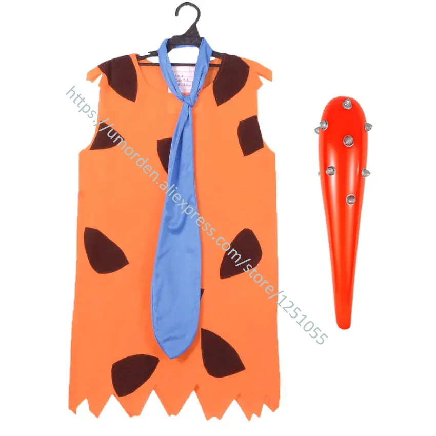 Cosplay Jumpsuit Kids Cosplay Costume 3-8Y Toddler Kids Child Stone Age Indian Boy Flinstones Costume Primitive Savages Cosplay Halloween Carnival Party Fancy Dress