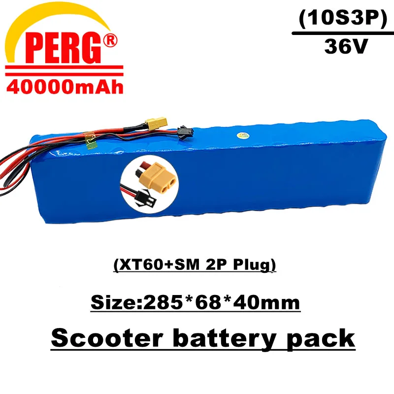 

36v lithium ion battery pack, 10s3p,40ah,sm+xt60 connector, suitable for electric bicycles and scooters, equipped with BMS