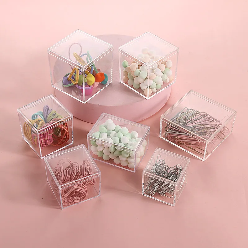 1Pc Transparent Acrylic Boxes With Cover Plastic Organizer Small Gift  Square Packing Box Food Candy Storage Container For Home - AliExpress