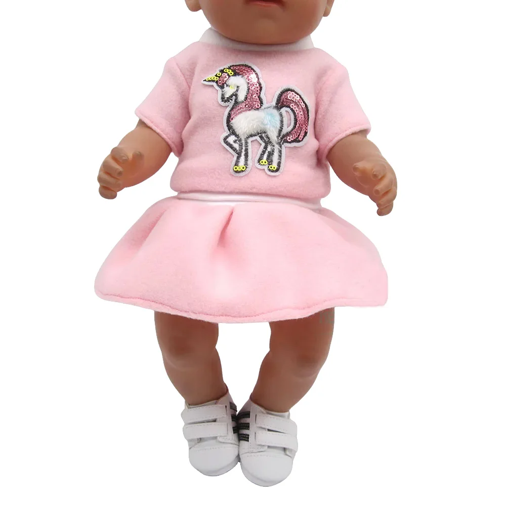 Doll clothes for 43 cm toy new born doll and American doll Casual crawling clothes baby Cartoon suits doll clothes barbie doll clothes