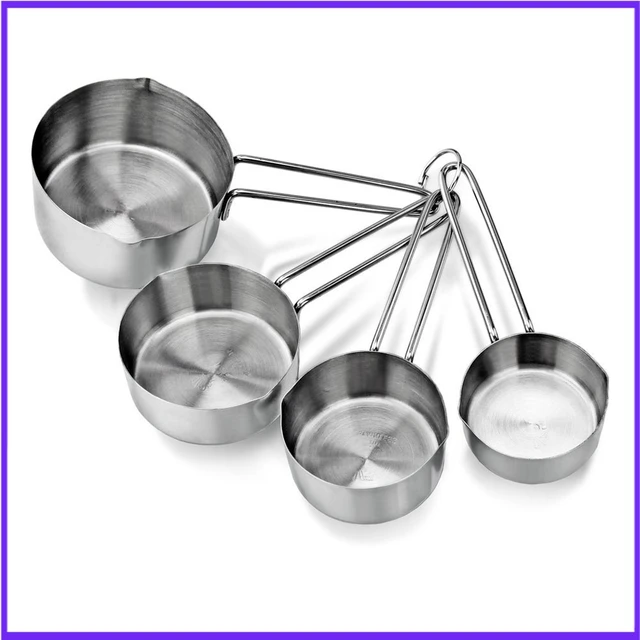 4 PCS Solid Sturdy Stainless Steel Stackable Measuring Cups Set to Measure  Dry and Liquid Ingredients for Kitchen Cooking Baking