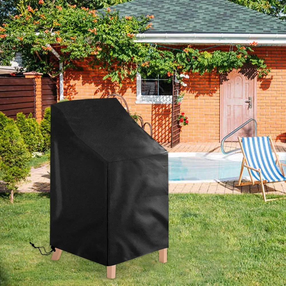 210D Waterproof Chair Organizer Stacked Chair Dust Cover Storage Bag Outdoor Garden Patio Dustproof Furniture Protector 2