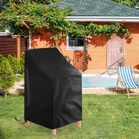 210D Waterproof Chair Organizer Stacked Chair Dust Cover Storage Bag Outdoor Garden Patio Dustproof Furniture Protector 2