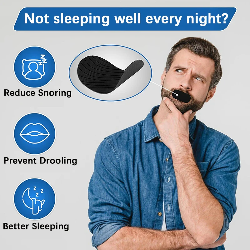 30pcs/bag Anti Snoring Mouth Tape Night Sleeping Mouth Breath Improvement Patch Reduce Dry Mouth Promote Nose Breathing Sticker 3